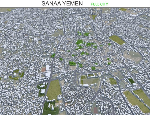 Sanaa city Yemen 30km 3D मॉडल .c4d .max .obj .3ds .fbx .stl .blend 