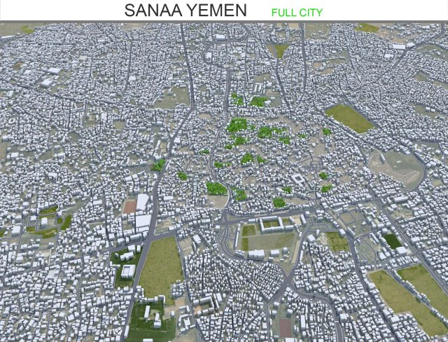 Sanaa city Yemen 30km 3D Model .c4d .max .obj .3ds .fbx .stl .blend 