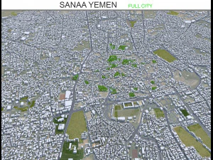 Città di Sanaa, Yemen, 30 km Modello 3D
