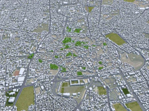 Sanaa city Yemen 30km 3D Model