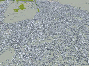 Sanaa city Yemen 30km 3D Model
