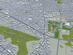 Sanaa city Yemen 30km 3D Model