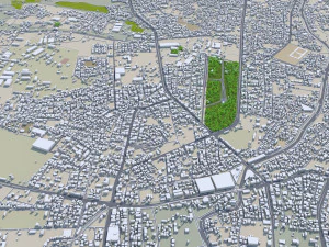 Sanaa city Yemen 30km 3D Model
