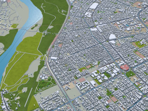 Santa Cruz de la Sierra city Bolivia 50km 3D मॉडल