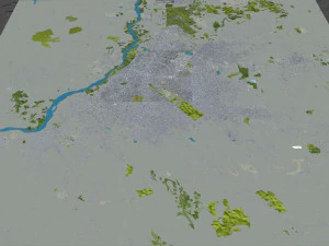 Santa Cruz de la Sierra city Bolivia 50km 3D Model