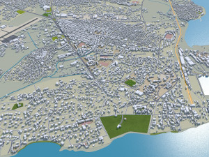 Sekondi city Takoradi Ghana 20km 3D Model