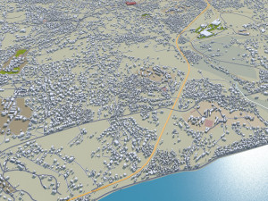 Sekondi city Takoradi Ghana 20km 3D Model