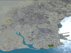 Sekondi city Takoradi Ghana 20km 3D Model