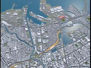 Semarang city Indonesia 30km 3D Model