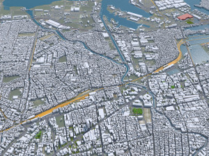 Semarang city Indonesia 30km 3D Model