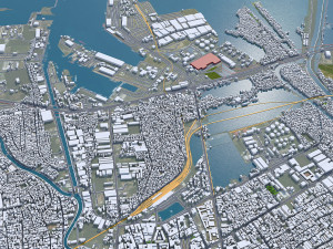 Semarang city Indonesia 30km 3D Model