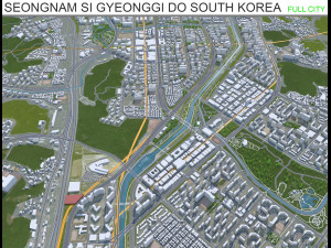 Seongnam si Gyeonggi do city South Korea 20km 3D Model