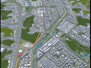 Seongnam si Gyeonggi do city South Korea 20km 3D-Modell