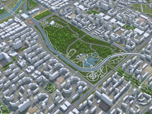 Seongnam si Gyeonggi do city South Korea 20km 3D-Modell