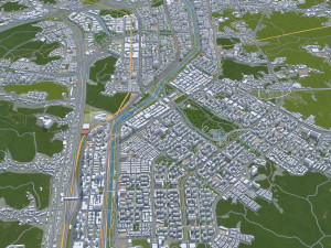 Seongnam si Gyeonggi do city South Korea 20km 3D-Modell