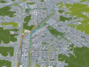 Seongnam si Gyeonggi do city South Korea 20km 3D-Modell