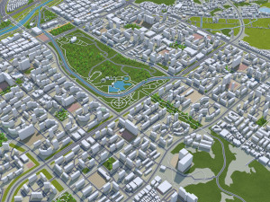 Seongnam si Gyeonggi do city South Korea 20km 3D-Modell
