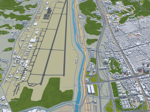 Seongnam si Gyeonggi do city South Korea 20km 3D-Modell