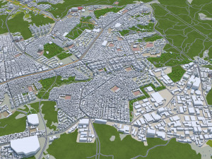 Seongnam si Gyeonggi do city South Korea 20km 3D-Modell