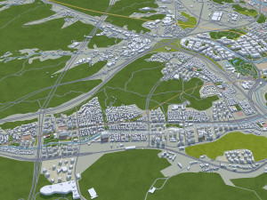 Seongnam si Gyeonggi do city South Korea 20km 3D-Modell