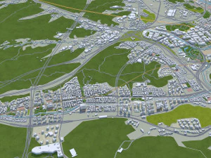 Seongnam si Gyeonggi do city South Korea 20km 3D Model