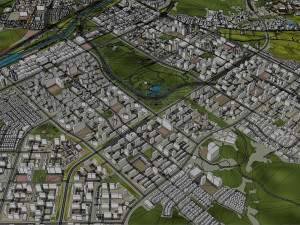 Seongnam si Gyeonggi do city South Korea 20km 3D-Modell
