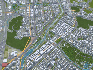 Seongnam si Gyeonggi do city South Korea 20km 3D-Modell