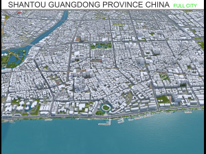 Shantou Guangdong Province city China 90km 3D Model