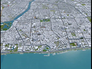 Shantou Guangdong Province city China 90km 3D Model