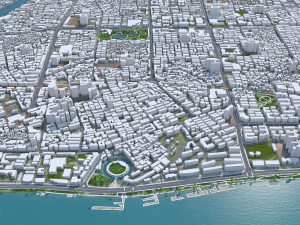 Shantou Guangdong Province city China 90km 3D Model