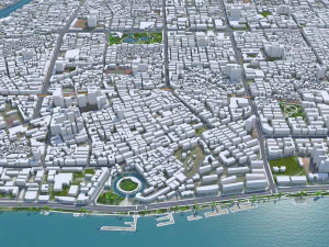 Shantou Guangdong Province city China 90km 3D Model