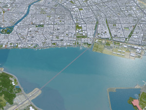 Shantou Guangdong Province city China 90km 3D Model