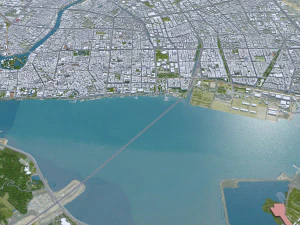 Shantou Guangdong Province city China 90km 3D Model