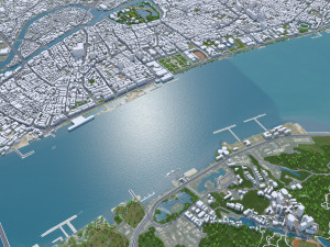 Shantou Guangdong Province city China 90km 3D Model