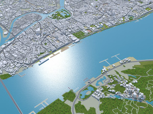 Shantou Guangdong Province city China 90km 3D Model
