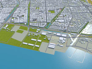 Shantou Guangdong Province city China 90km 3D Model