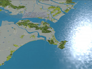 Shantou Guangdong Province city China 90km 3D Model