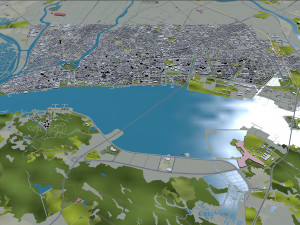 Shantou Guangdong Province city China 90km 3D Model