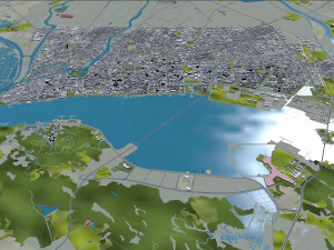 Shantou Guangdong Province city China 90km 3D Model