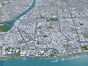 Shantou Guangdong Province city China 90km 3D Model