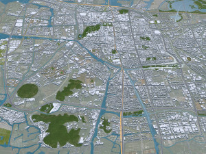 Shaoxing city Zhejiang China 70km 3D Model