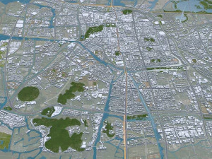 Shaoxing city Zhejiang China 70km 3D Model