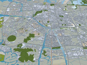Shaoxing city Zhejiang China 70km 3D Model