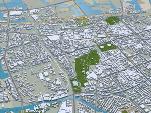 Shaoxing city Zhejiang China 70km 3D Model