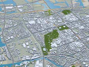 Shaoxing city Zhejiang China 70km 3D Model