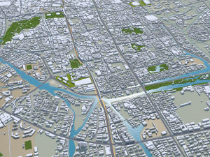 Shaoxing city Zhejiang China 70km 3D Model