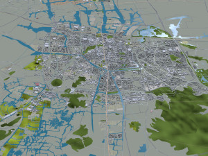 Shaoxing city Zhejiang China 70km 3D Model