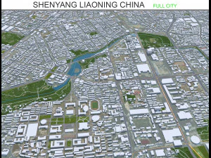 Shenyang şehri Liaoning &Ccedil;in 50km 3D Model
