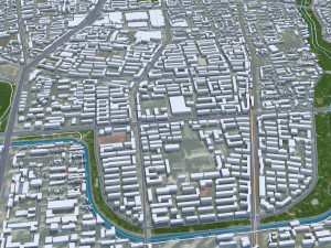 Shenyang city Liaoning China 50km Modelo 3D