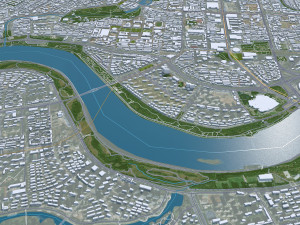 Shenyang city Liaoning China 50km Modelo 3D